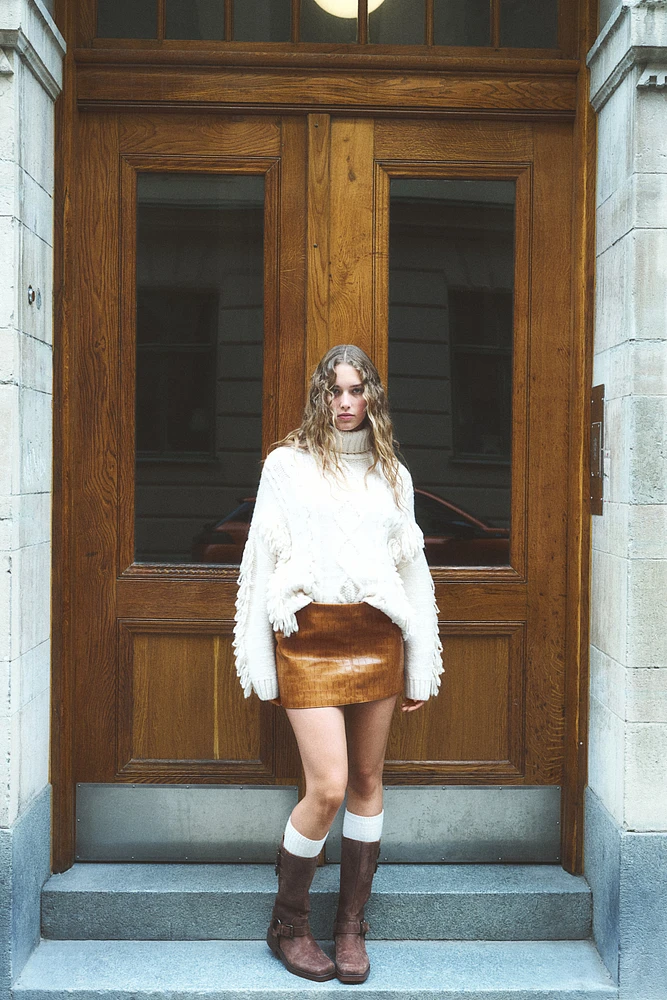 Coated Mini Skirt