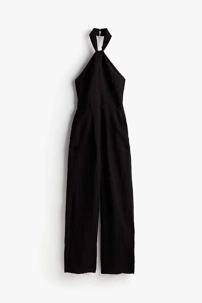 Combi-pantalon dos nu avec détail noué