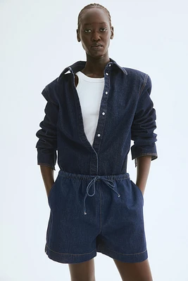 Denim Drawstring Shorts