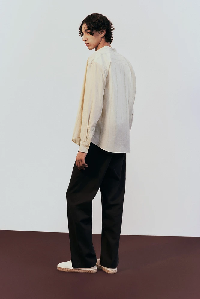 Chemise coupe classique en lin mélangé