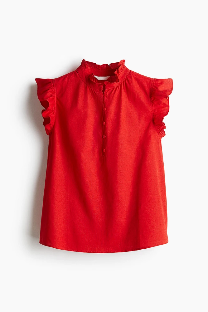 Linen-Blend Blouse