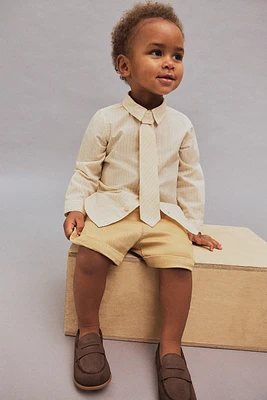 Ensemble 2 pièces en coton avec chemise et cravate