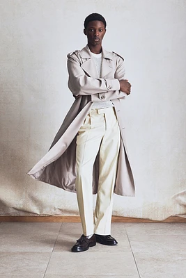 Regular-Fit Tailored Linen-Blend Pants