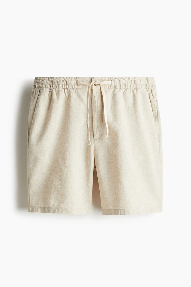 Regular Fit Linen-Blend Shorts