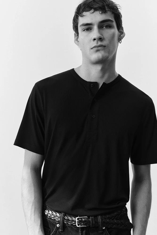 Slim-Fit Ribbed T-Shirt