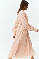 Pleated Chiffon Dress