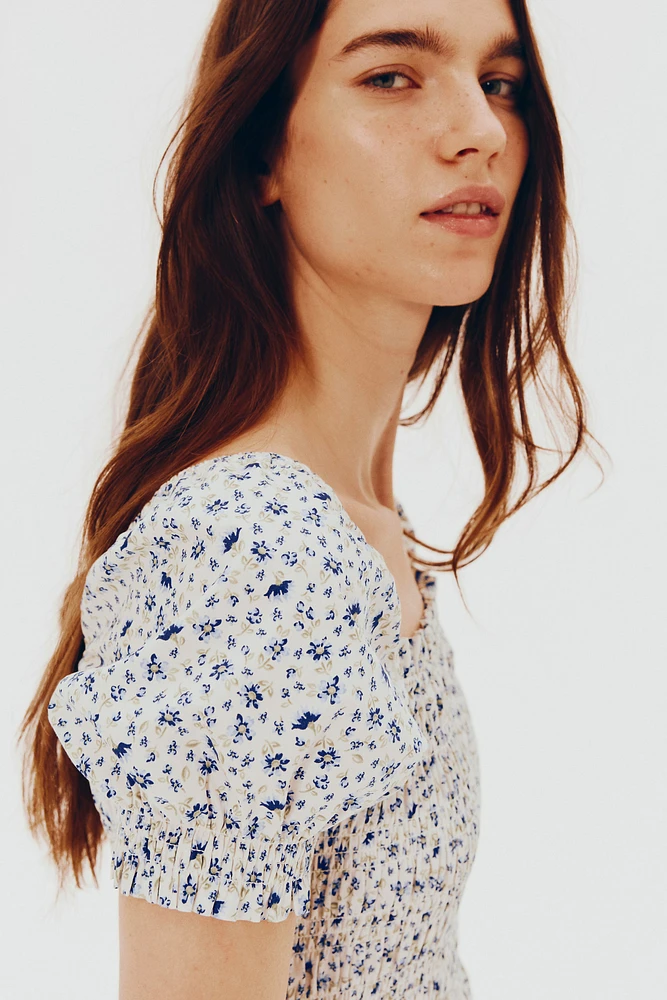 Smocked Poplin Dress