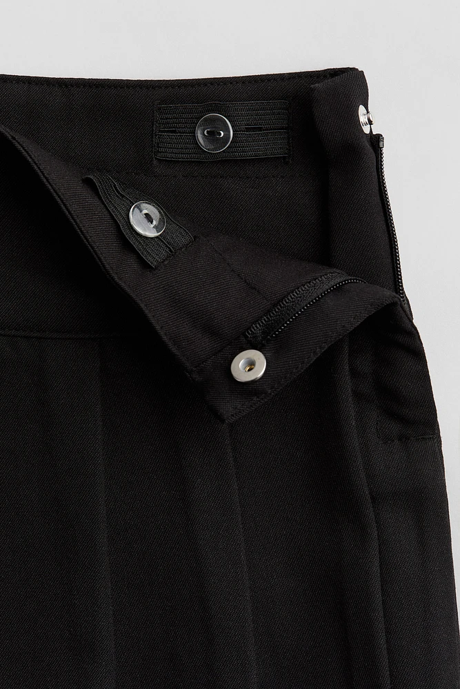 Pleated Twill Skirt