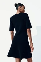 Rib-knit Button-front Dress