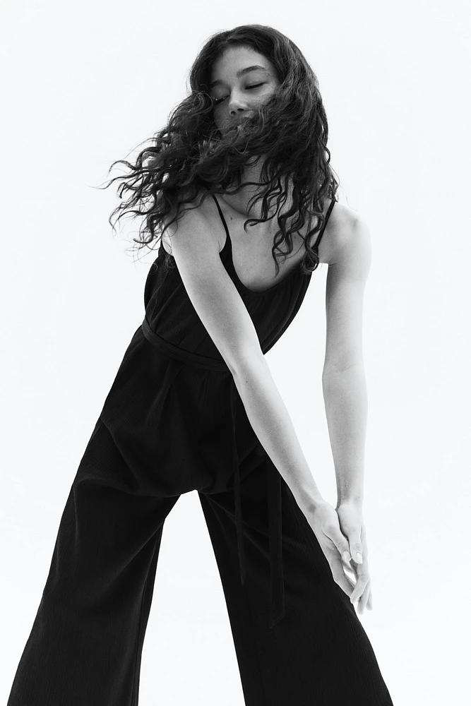 Tie-Belt Jumpsuit