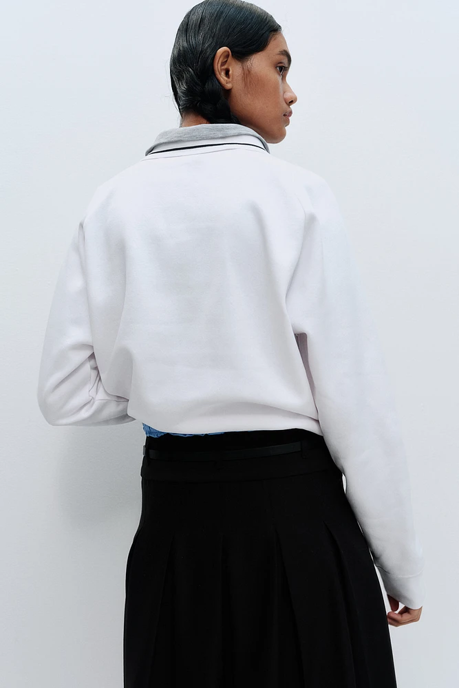 Rugby Shirt with Embroidered Motif