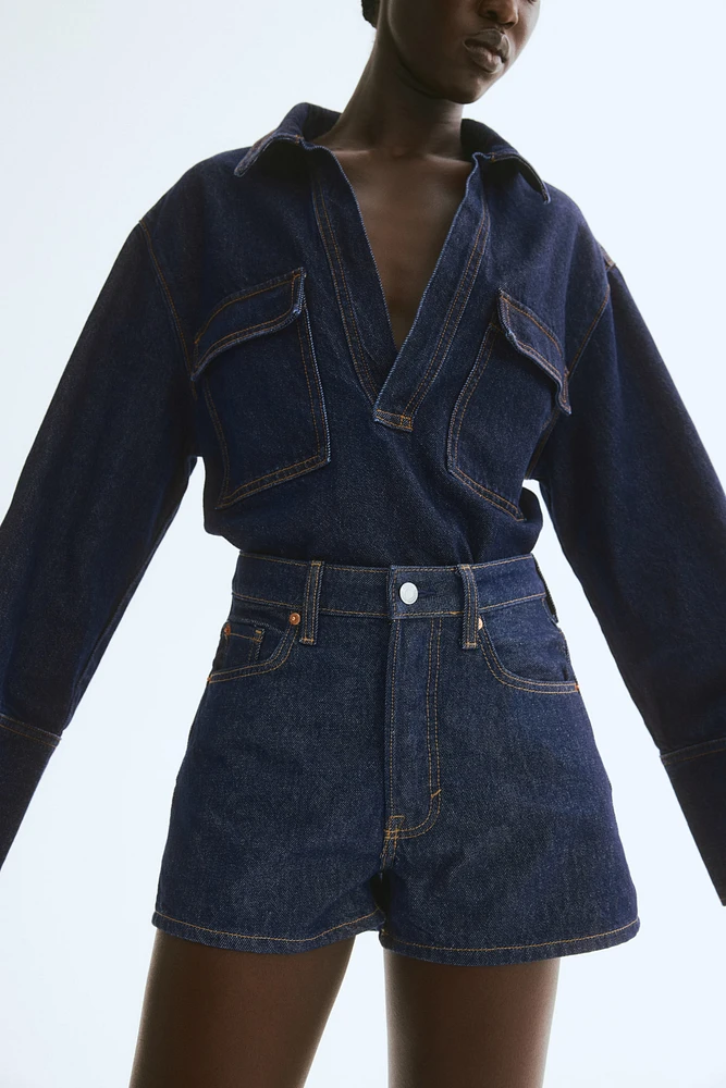 High-Waist Denim Shorts