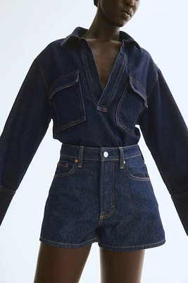 High-Waist Denim Shorts