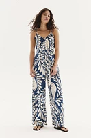 Tie-belt jumpsuit