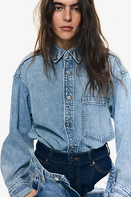 Chemise ample en denim très doux et léger