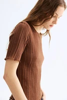 Haut en tricot côtelé