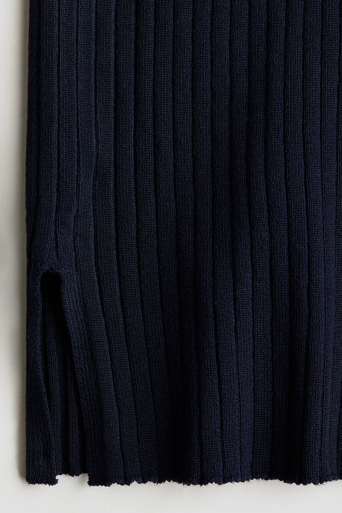 Flared Rib-Knit Pants