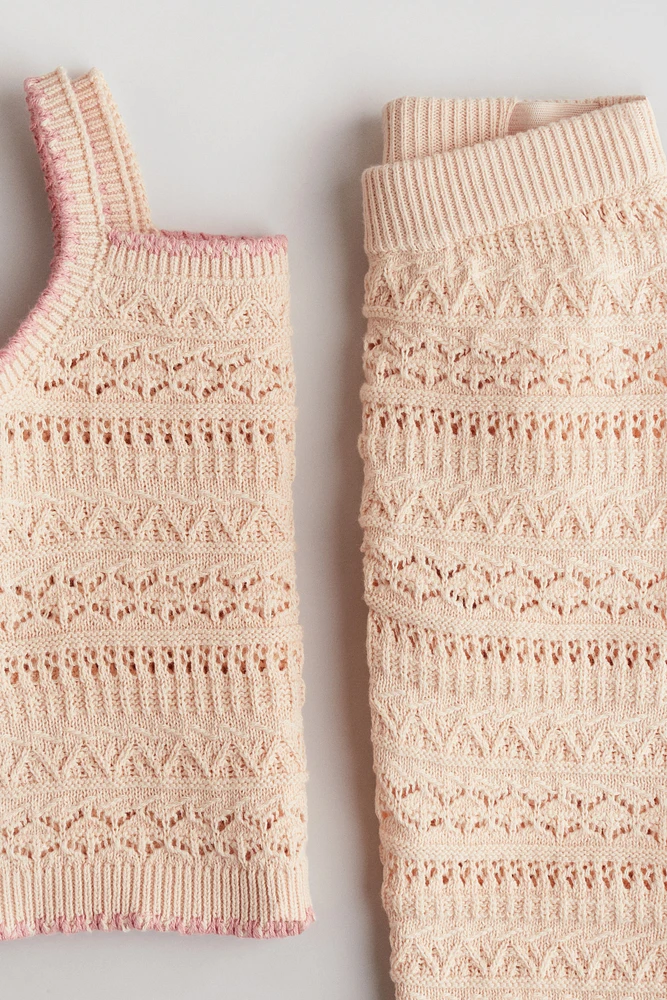 2-Piece Crochet-Look Cotton Set