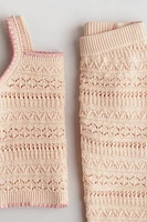 2-Piece Crochet-Look Cotton Set