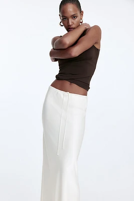 Satin Skirt with Drawstring