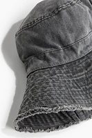 Frayed-edge Cotton Bucket Hat