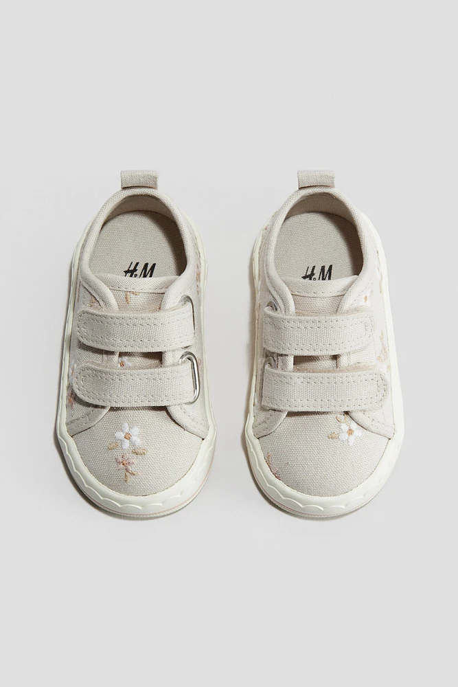 Embroidered-Detail Canvas Sneakers