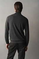 Slim Fit Half-Zip Merino Wool Sweater