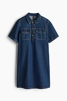 Short-Sleeved Denim Dress