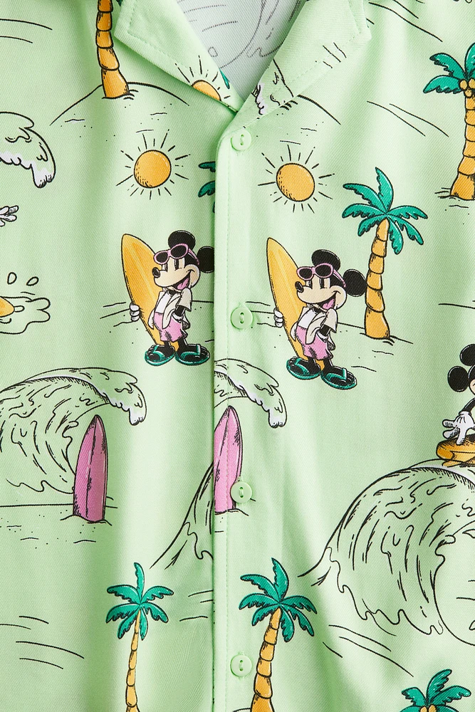 Chemise imprimée avec col cubain