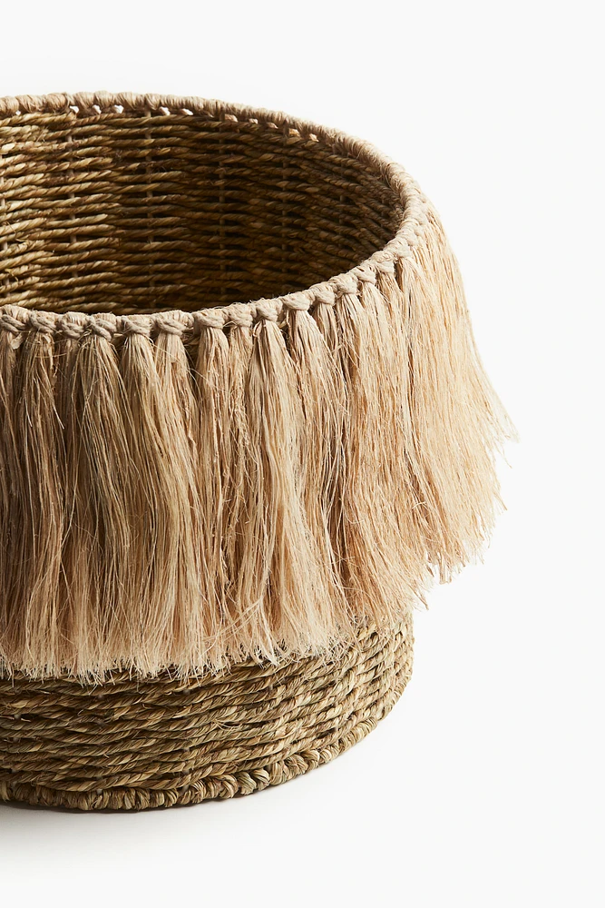 Tasseled Seagrass Storage Basket