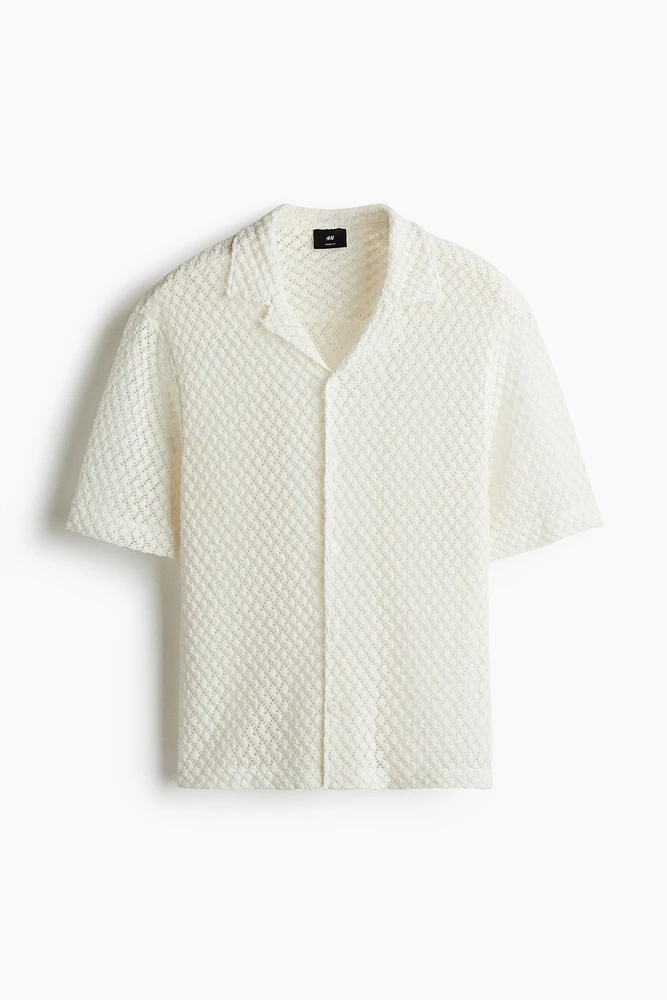 Chemise coupe ample à col cubain