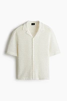 Chemise coupe ample à col cubain