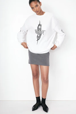 Oversized Printed Sweatshirt