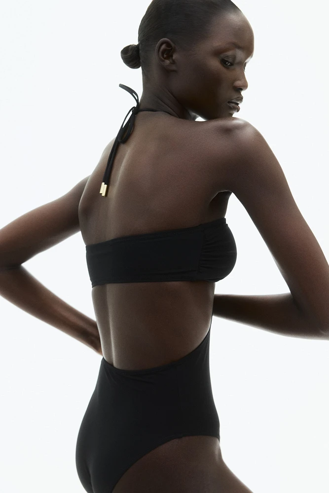 Padded-Cup High-Leg Swimsuit