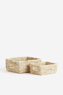 Lot de 2 paniers de rangement en paille