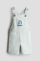 Printed-Motif Overall Shorts