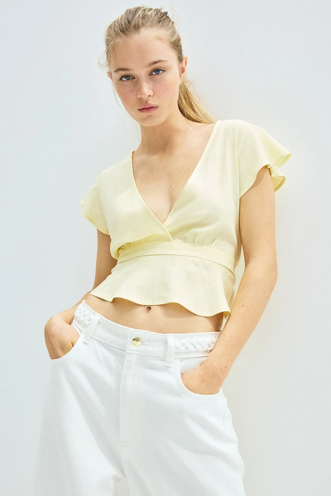 Linen-Blend Blouse