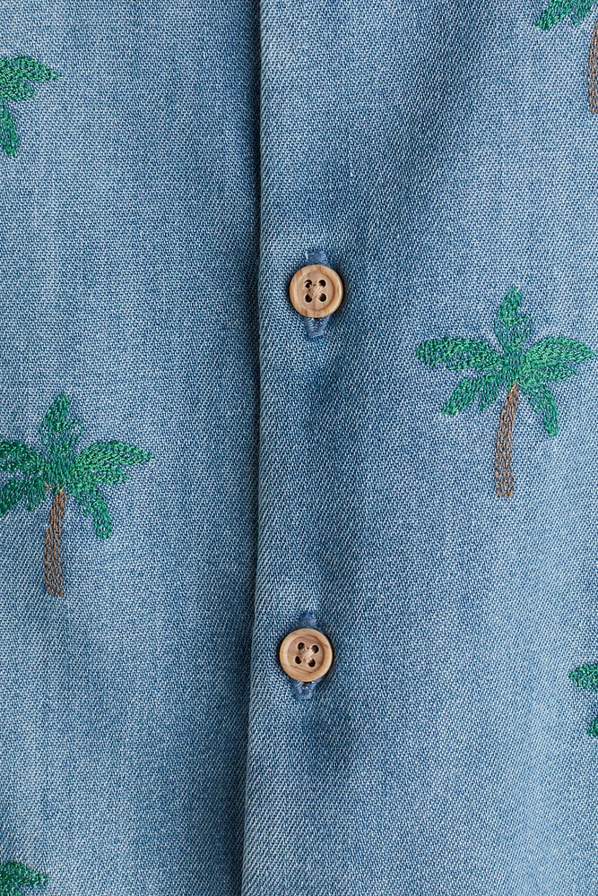 Embroidered-Detail Romper Suit
