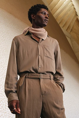 Loose-Fit Satin Shirt