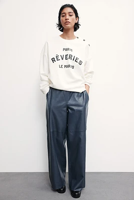 Button-Detail Sweatshirt