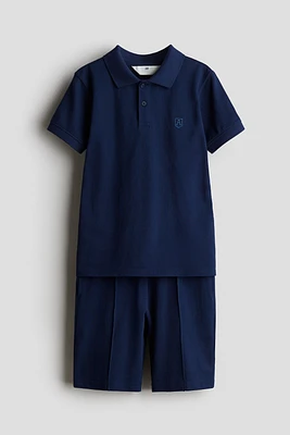 2-Piece Cotton Piqué Set