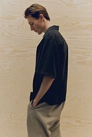 Chemise classique en lyocell avec col cubain