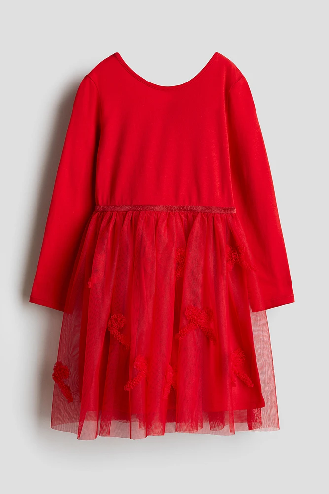 Jersey Dress with Tulle Skirt