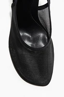 Mesh Slingback Pumps