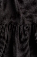 Textured Balloon-Sleeved Dress