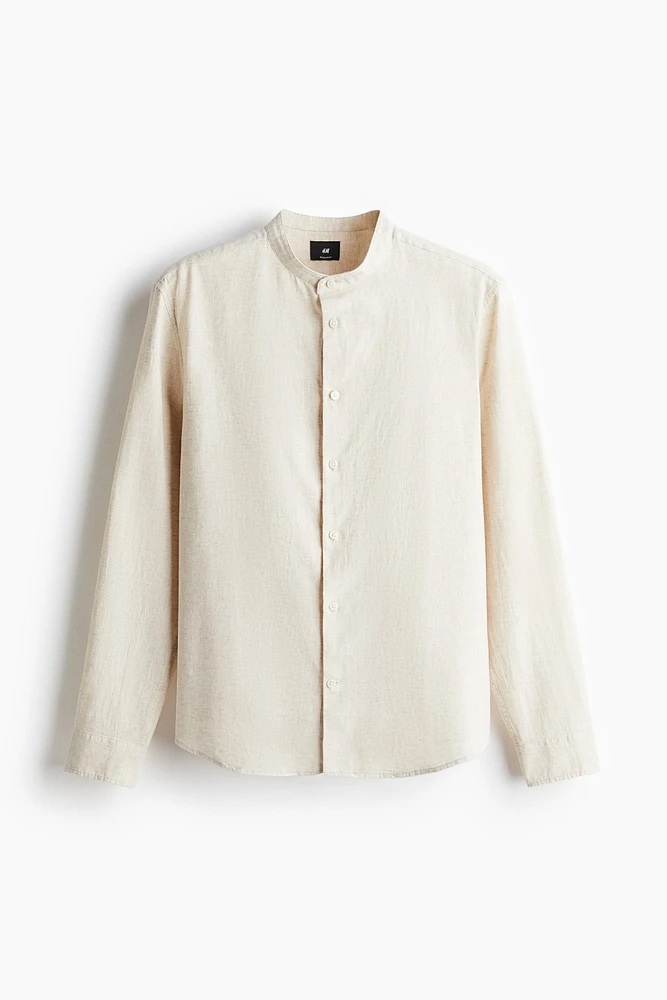 Regular-Fit Linen-Blend Shirt