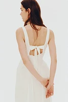 Tie-Back Poplin Dress