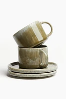 Reactive-Glaze Mug and Saucer