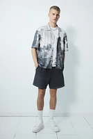 Loose-Fit Mesh Resort Shirt