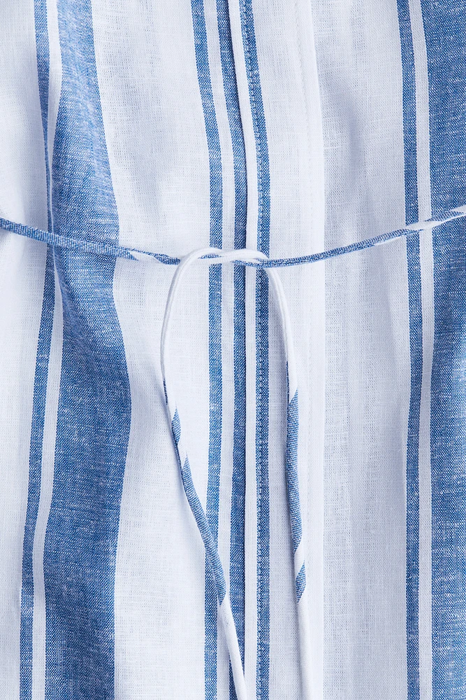 Linen-blend dress